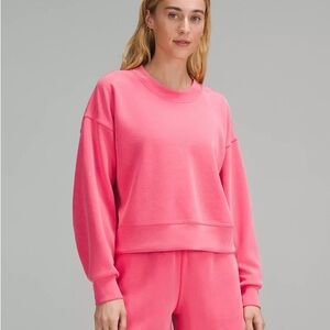 LULULEMON SOFTSTREME OVERSIZED CREW NECK PINK SIZE XL like new NEW STYLE